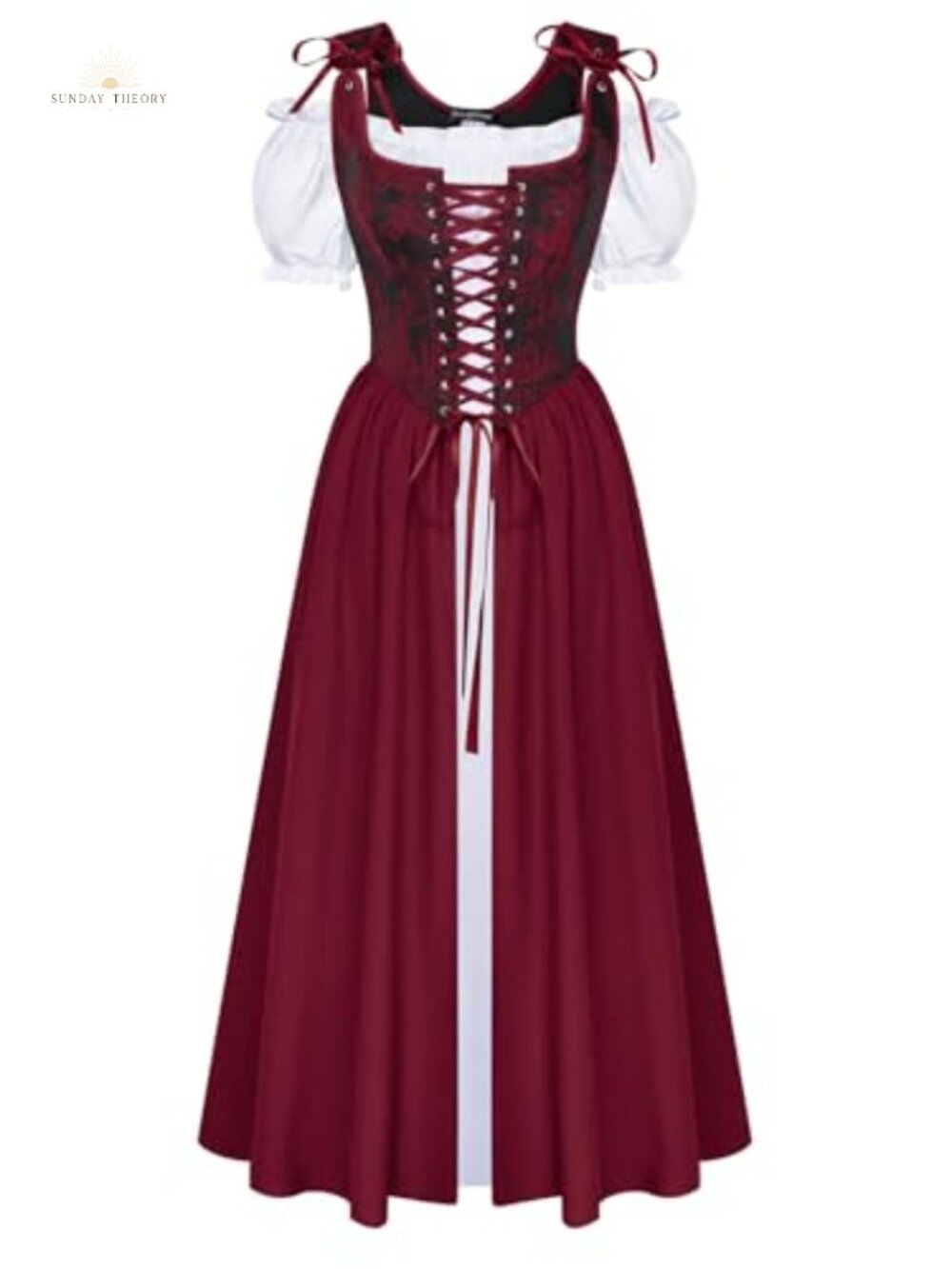 Renaissance Corset Dress Costume Medieval Fairy Two-Piece